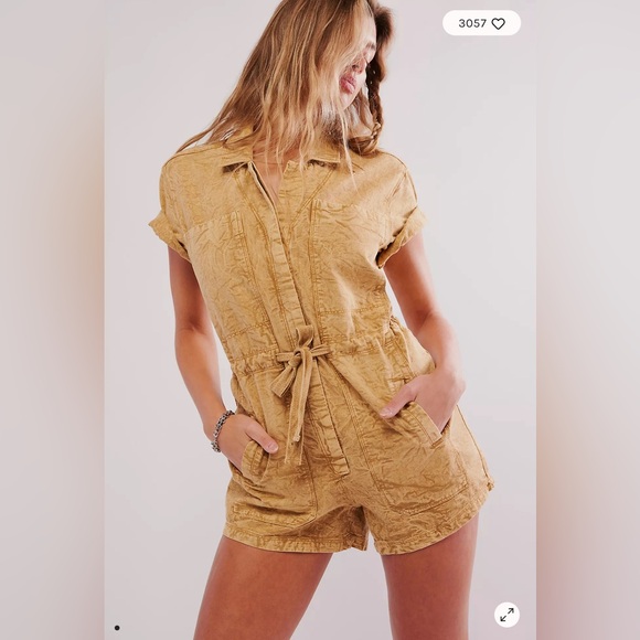 Free People Pants - NWT FREE PEOPLE Rhodes Chino Coverall, XLARGE (Acid Washed Green)